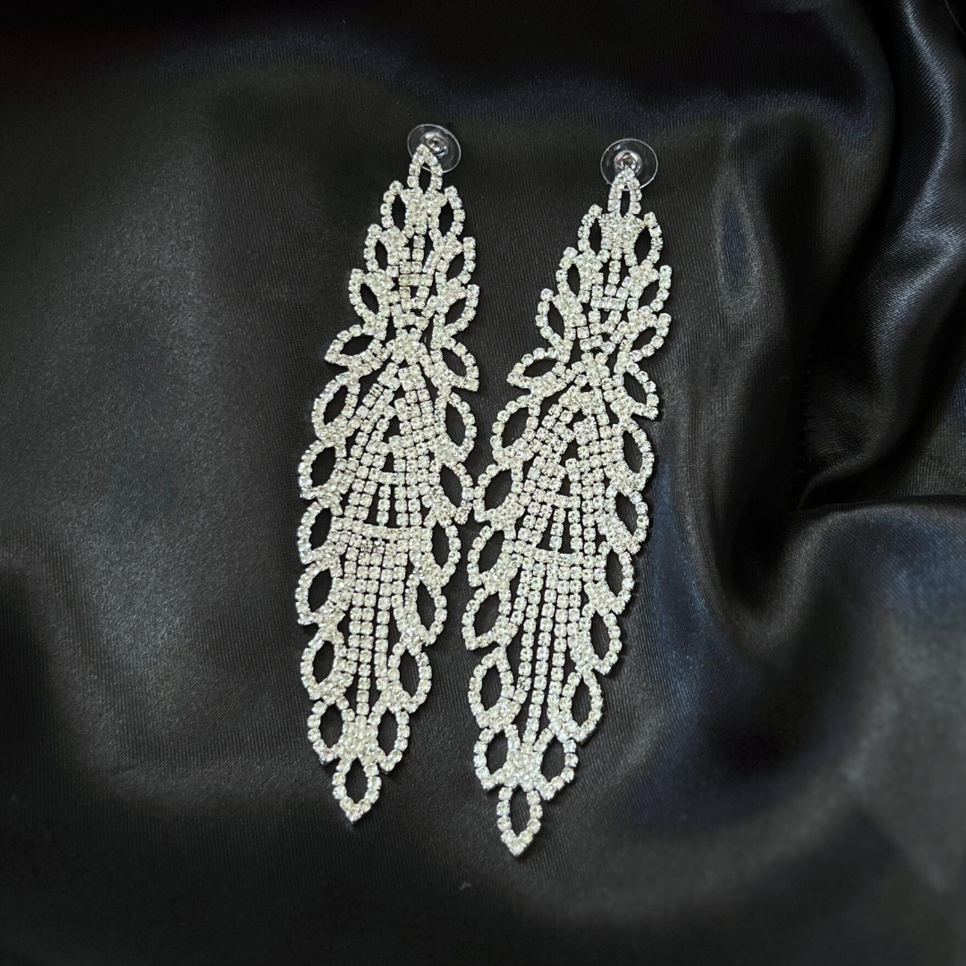 Oversized Rhinestone Pave Bikini Competition Earrings