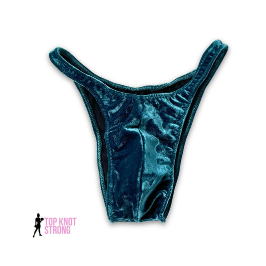 RTS: Atlantic Blue Velvet Men's Bodybuilding Posing Trunks | Large Pro