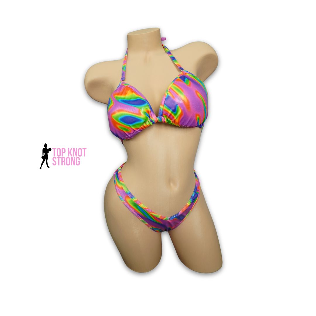 Purple Psychedelic Figure Physique Posing Practice Suit