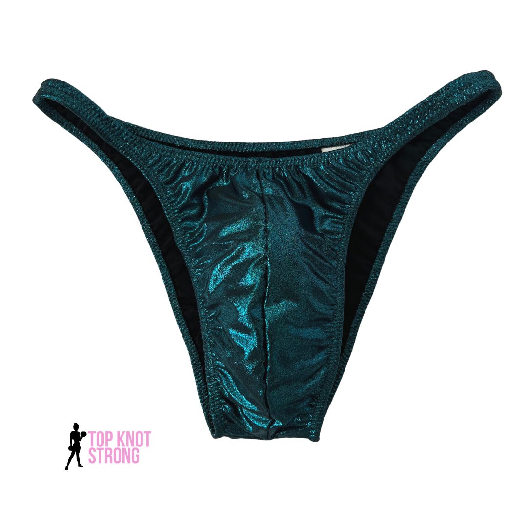 Peacock Teal Mens Bodybuilding Posing Trunks