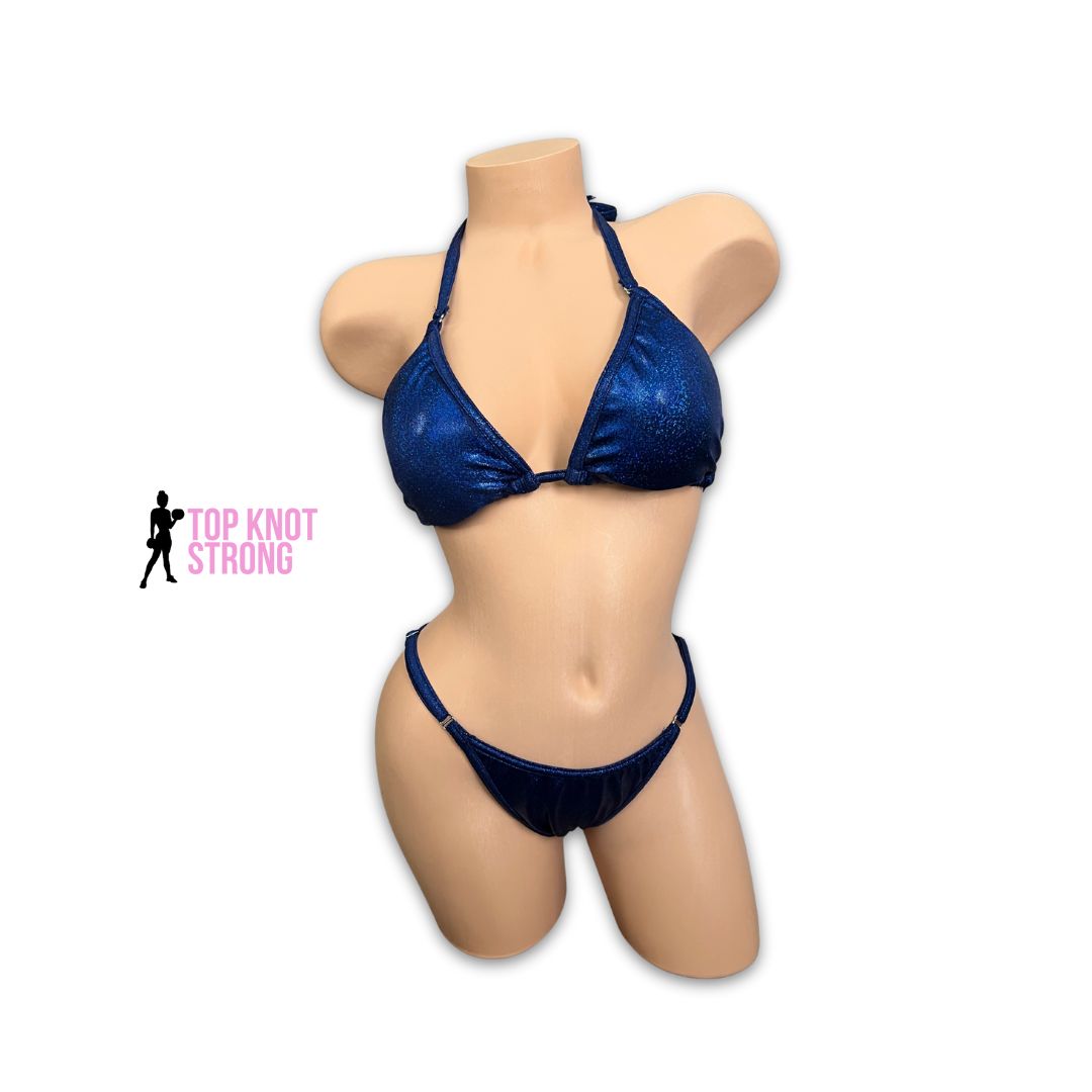 Navy Blue Fit Model Bikini Competition Suit