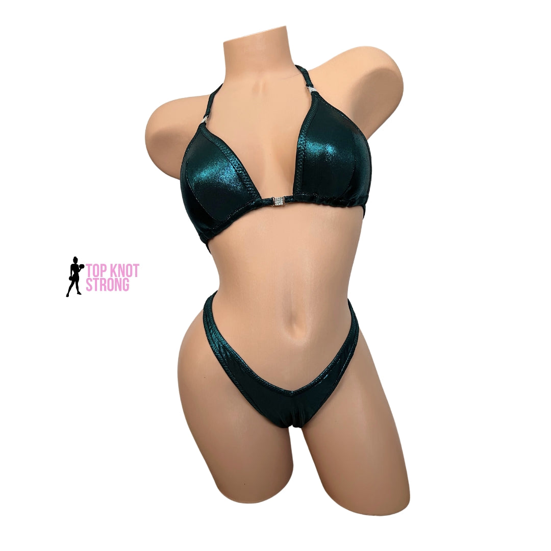 Peacock Teal Figure Physique Posing Practice Suit