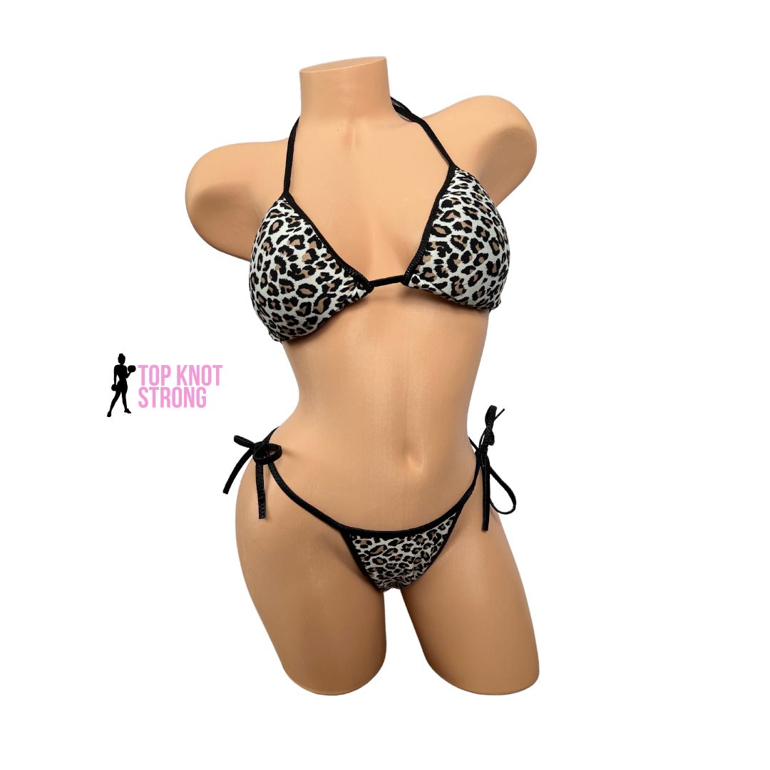 Leopard Print Bikini Practice Posing Suit