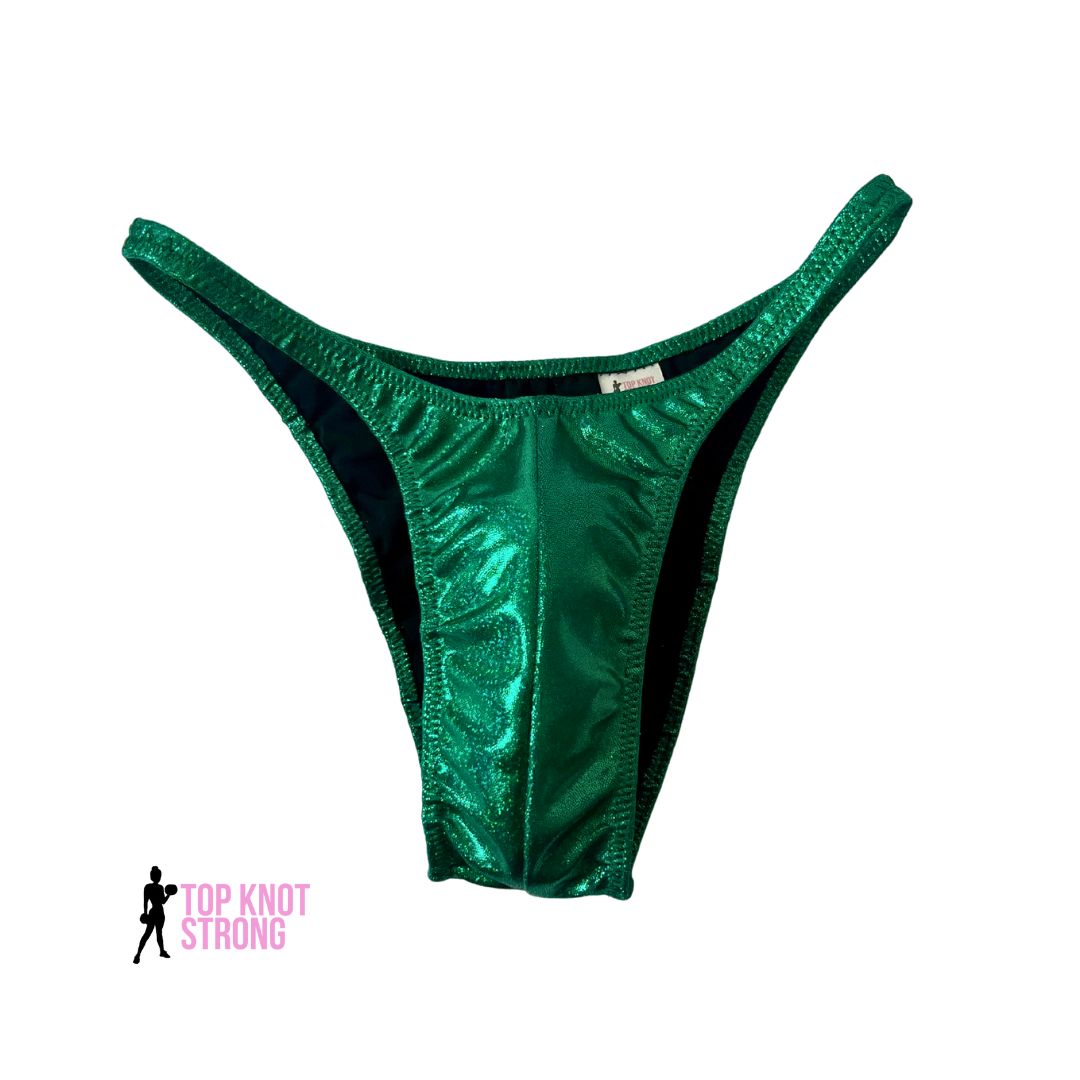 Emerald Green Men's Bodybuilding Posing Trunks