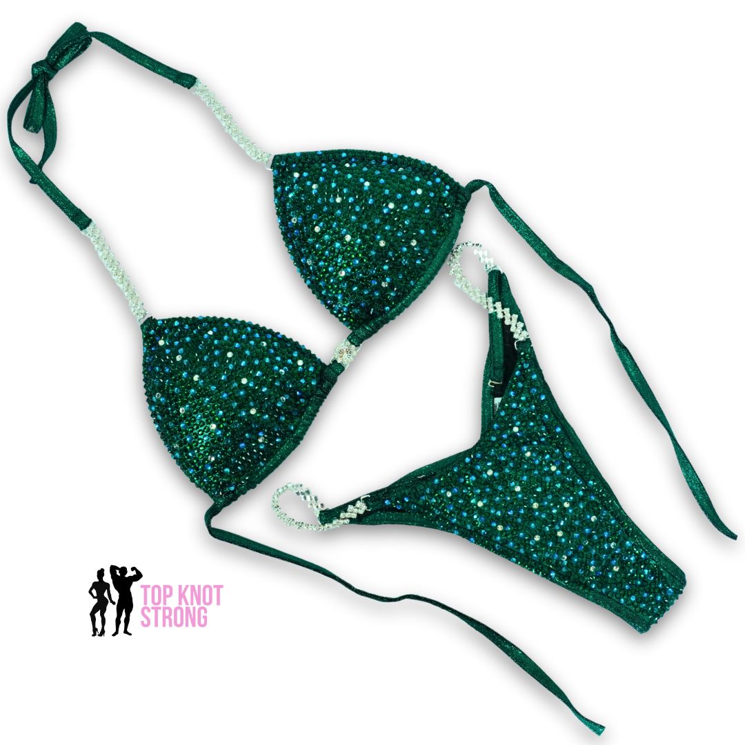 RTS: Emmie Green Crystal Bikini Competition Suit