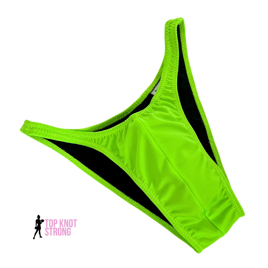 Neon Green Men's Bodybuilding Posing Trunks