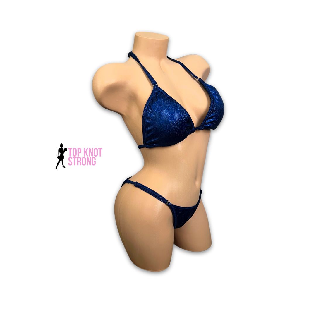 Navy Blue Fit Model Bikini Competition Suit