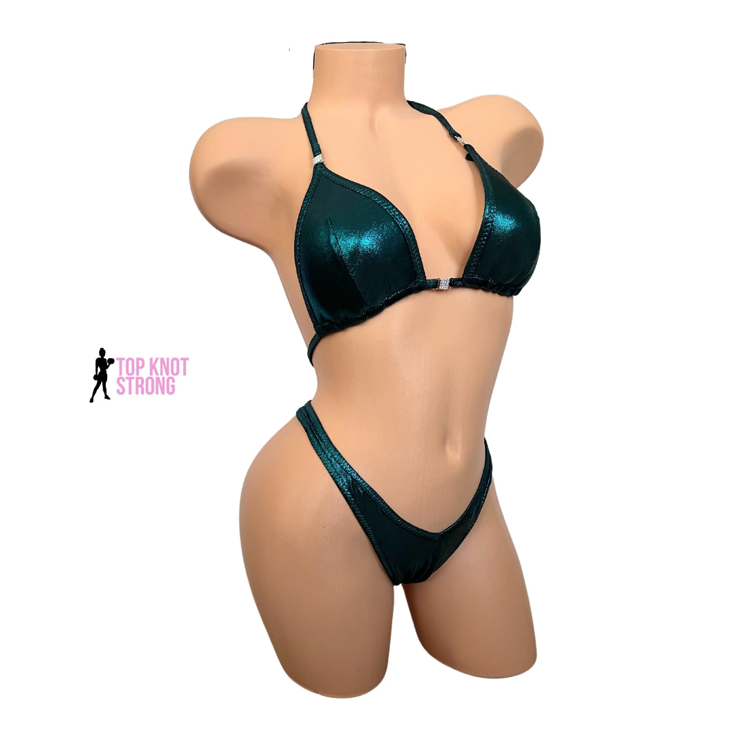 Peacock Teal Figure Physique Posing Practice Suit