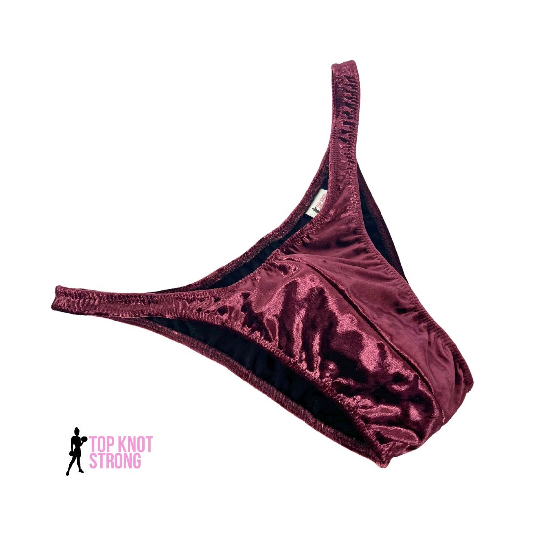 Fig Maroon Velvet Men's Bodybuilding Posing Trunks