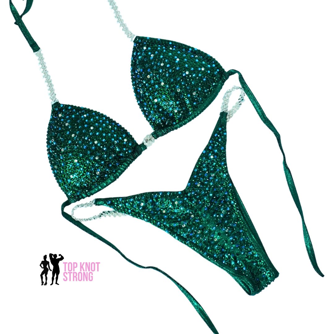 RTS: Emmie Green Crystal Bikini Competition Suit