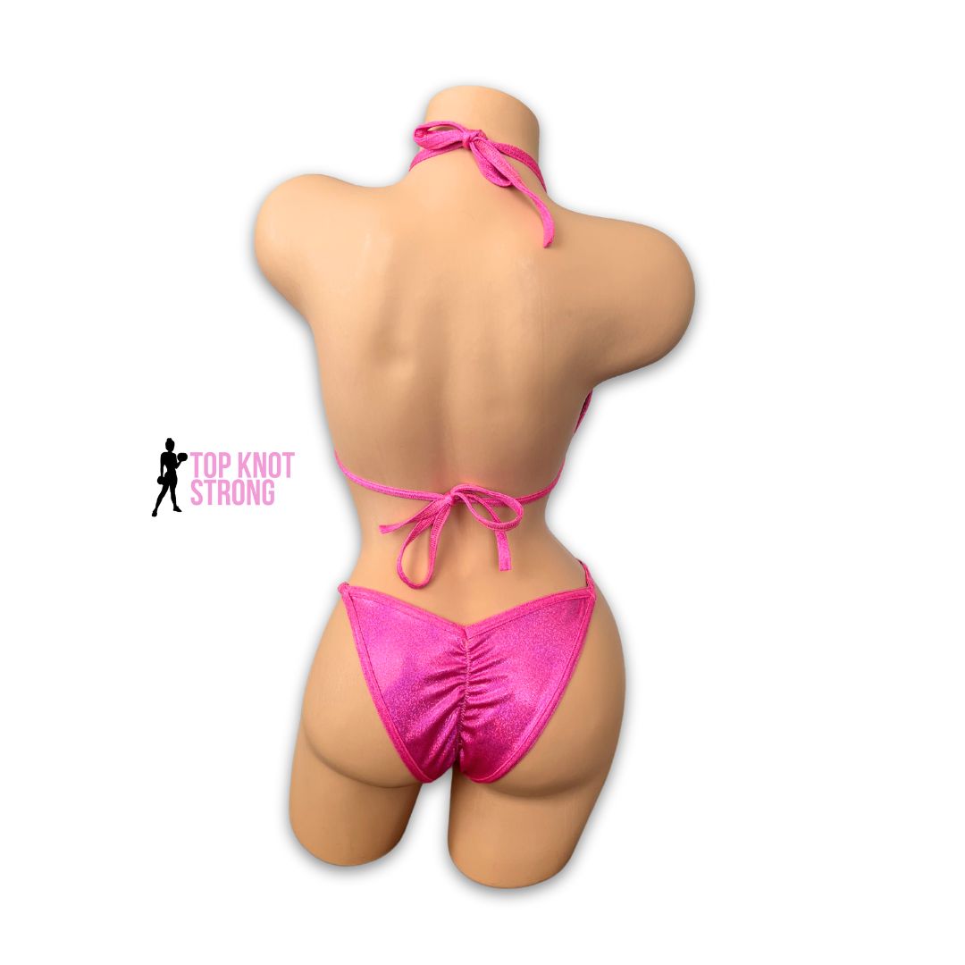 Neon Pink Fit Model Bikini Competition Suit