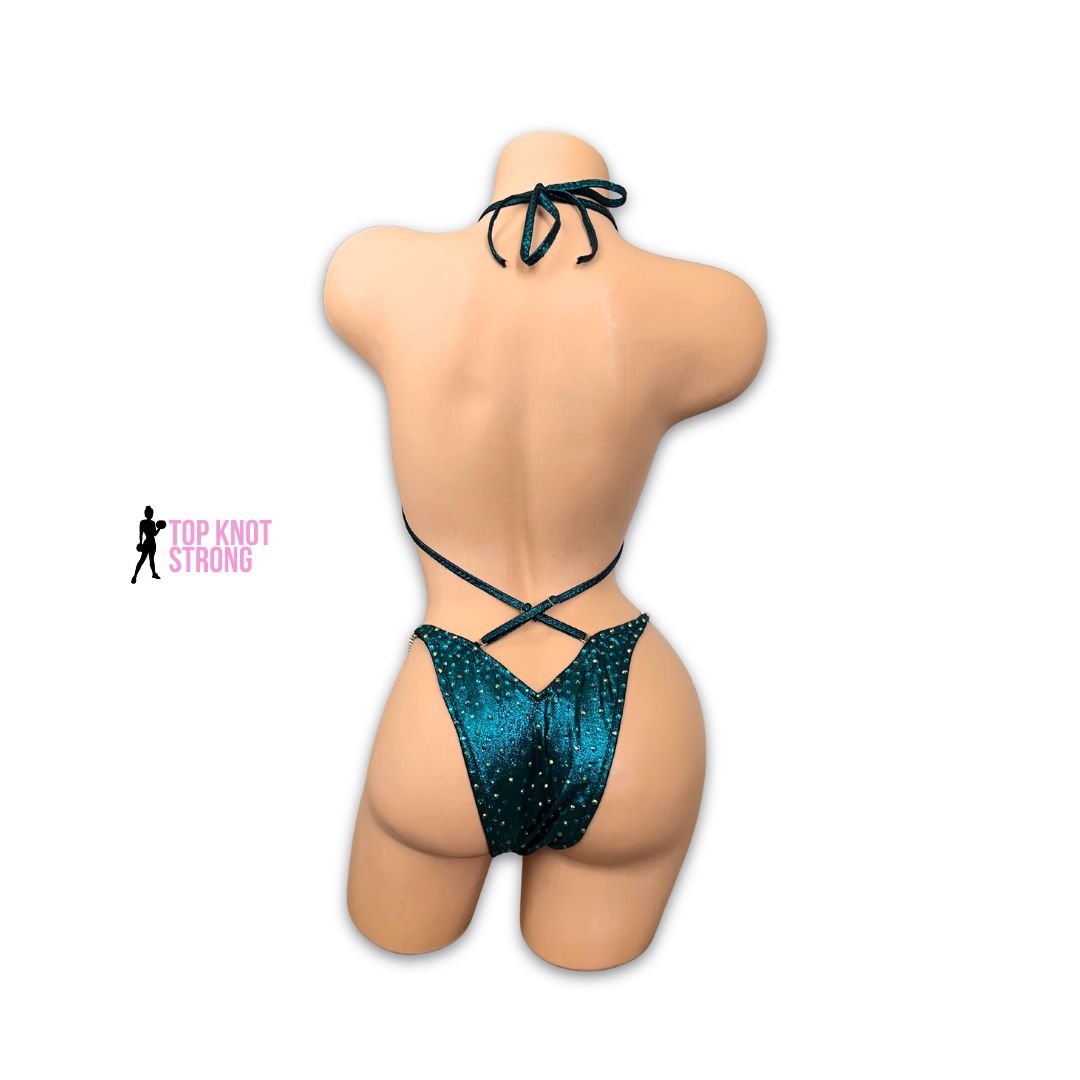 Ethereal Tide Teal Figure Physique Bodybuilding Competition Suit
