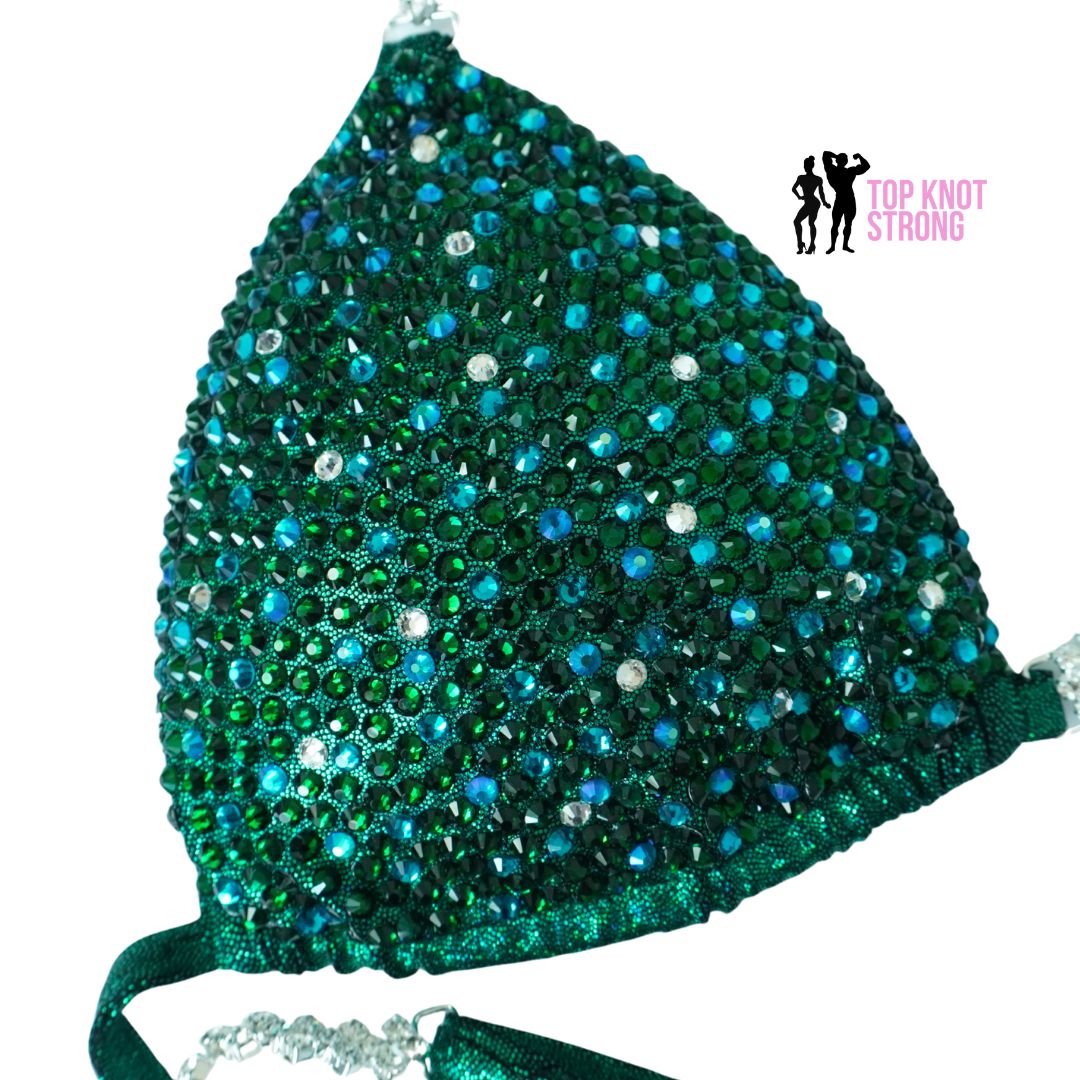 RTS: Emmie Green Crystal Bikini Competition Suit
