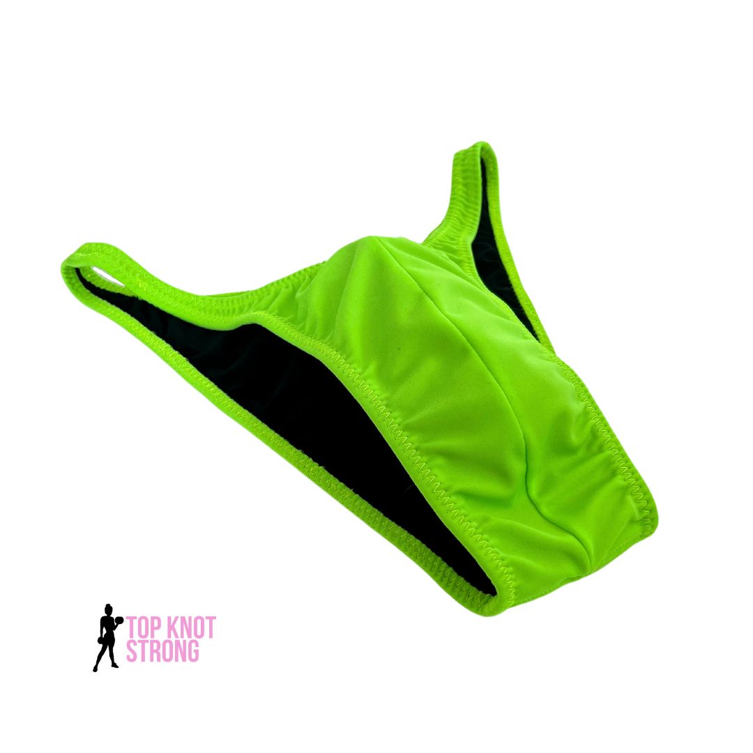 Neon Green Men's Bodybuilding Posing Trunks