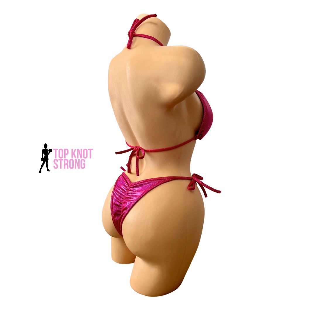 Raspberry Red Bikini Posing Practice Suit