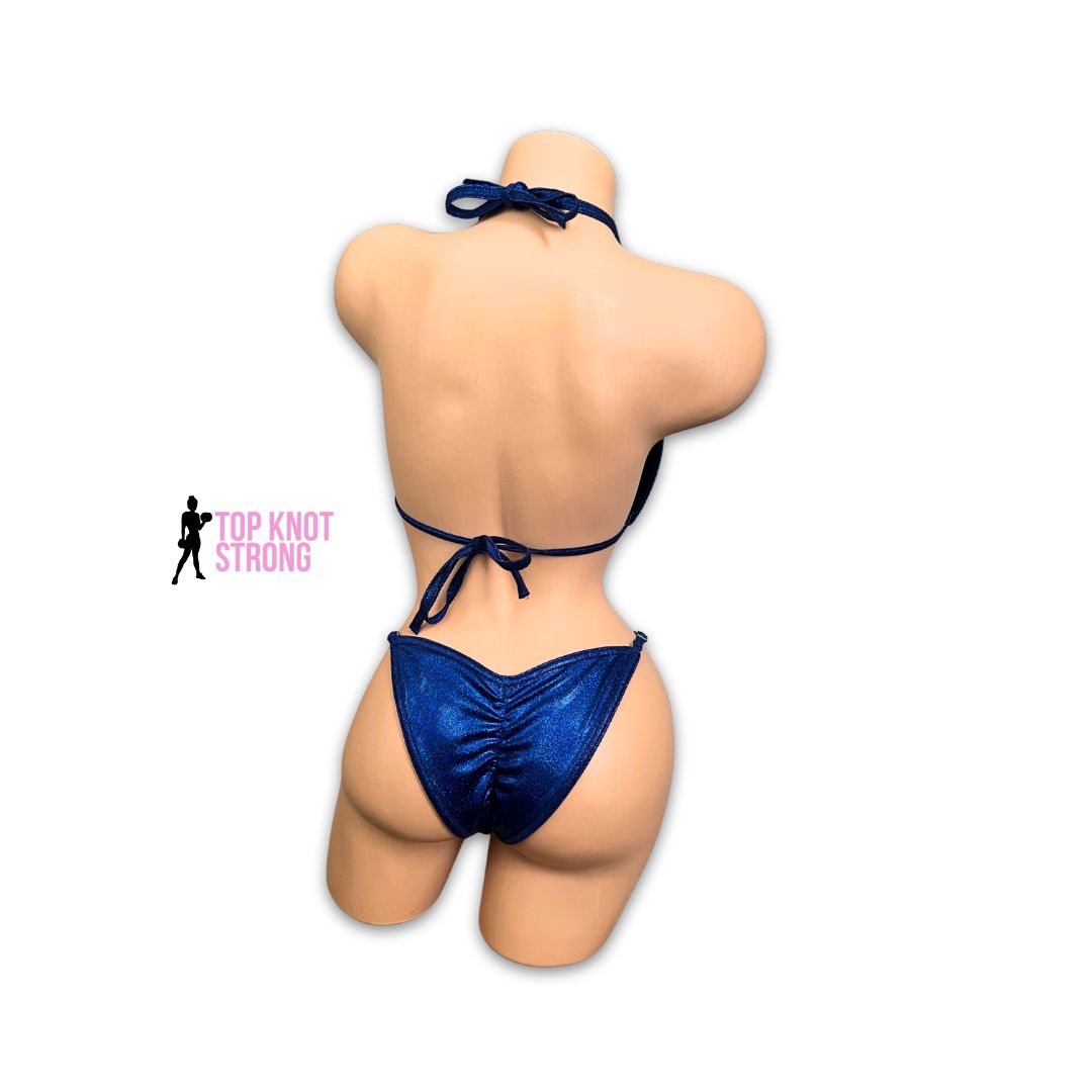 Navy Blue Fit Model Bikini Competition Suit