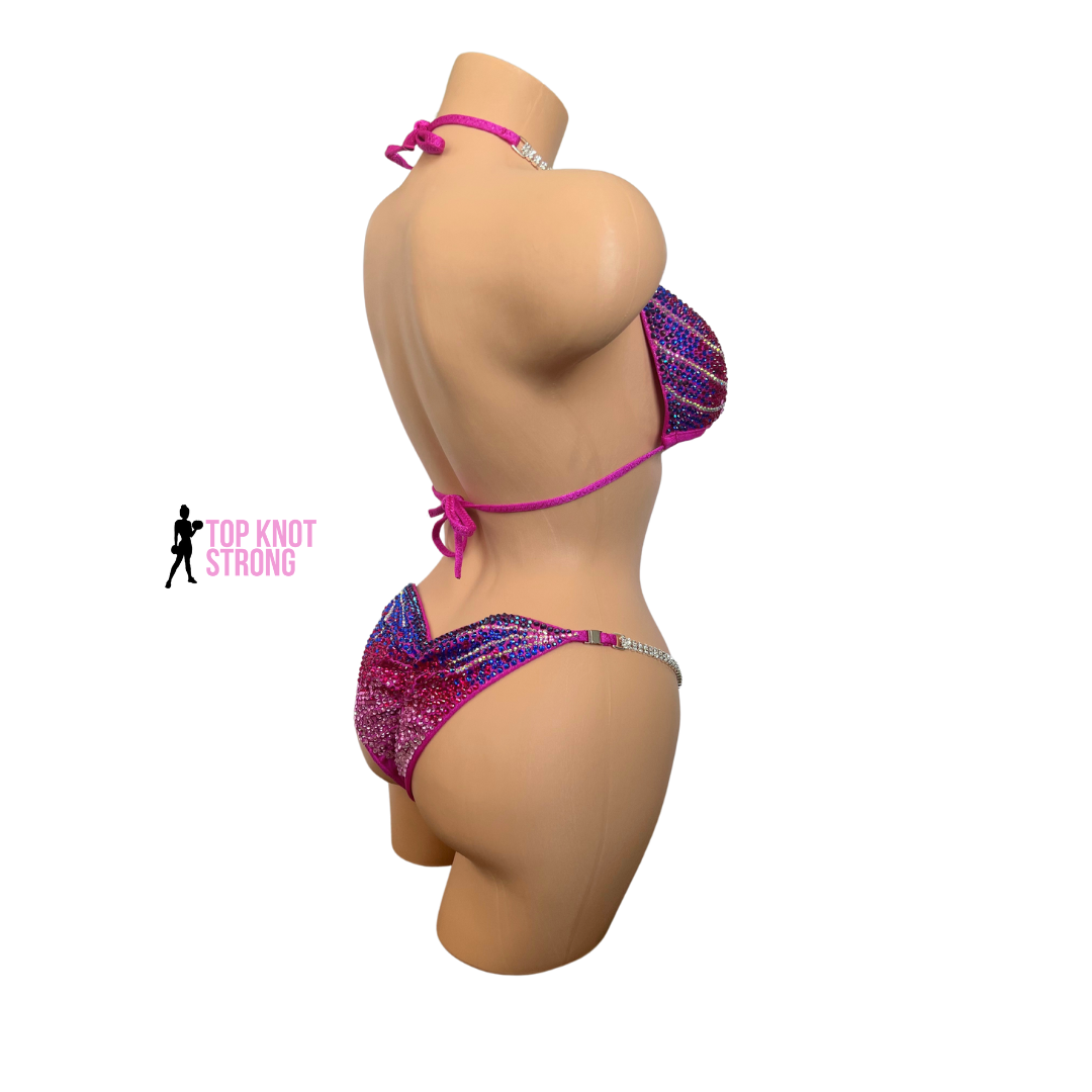 Malibu Sunset Pink and Blue Bikini Competition Suit