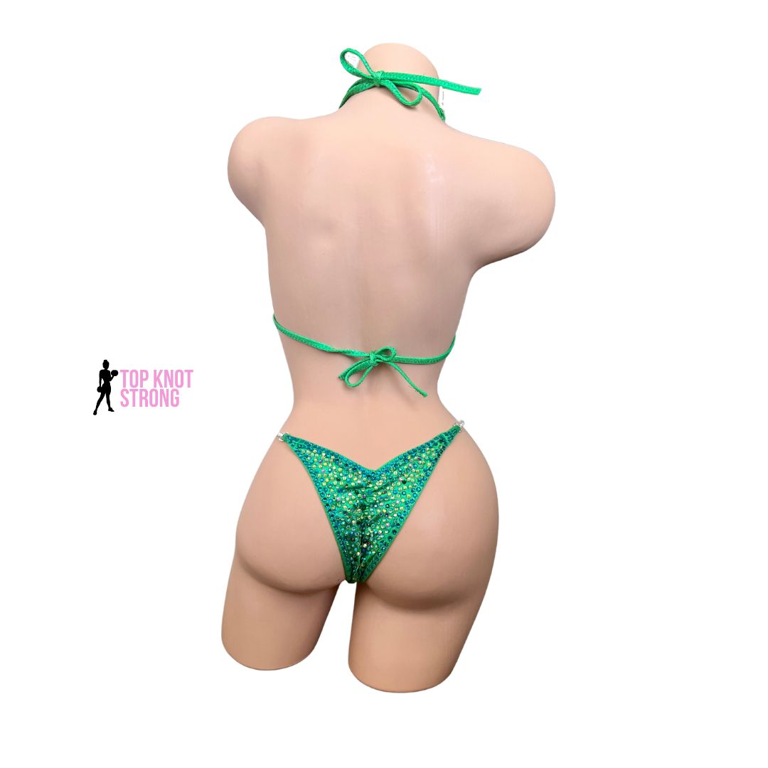 Green with Envy Bikini Bodybuilding Crystal Competition Suit