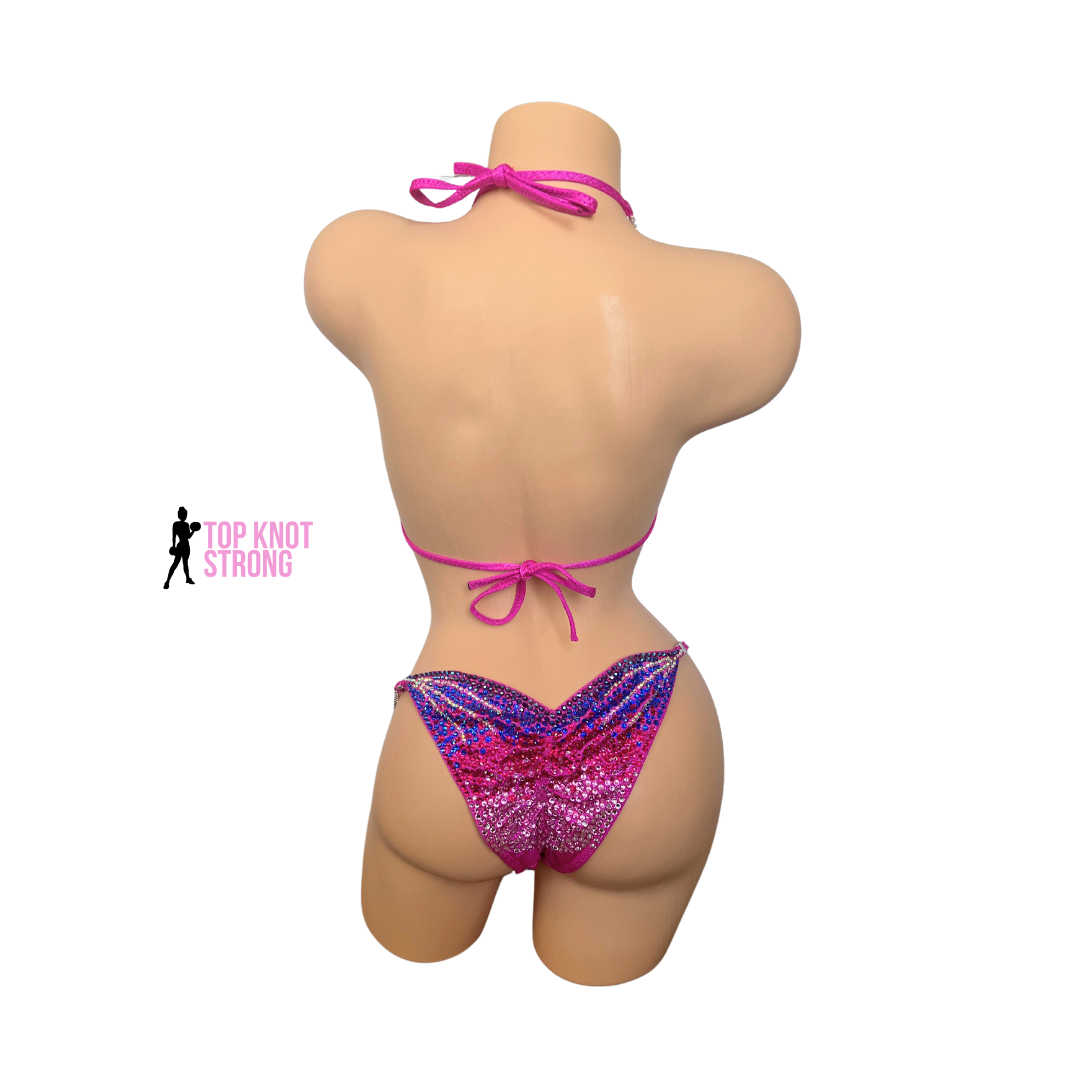 Malibu Sunset Pink and Blue Bikini Competition Suit