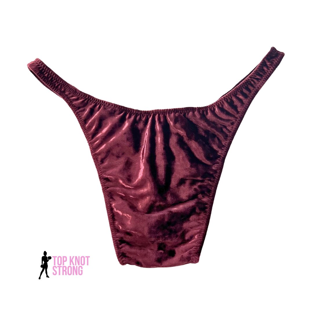 Fig Maroon Velvet Men's Bodybuilding Posing Trunks