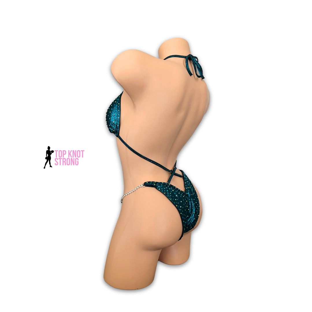 Ethereal Tide Teal Figure Physique Bodybuilding Competition Suit