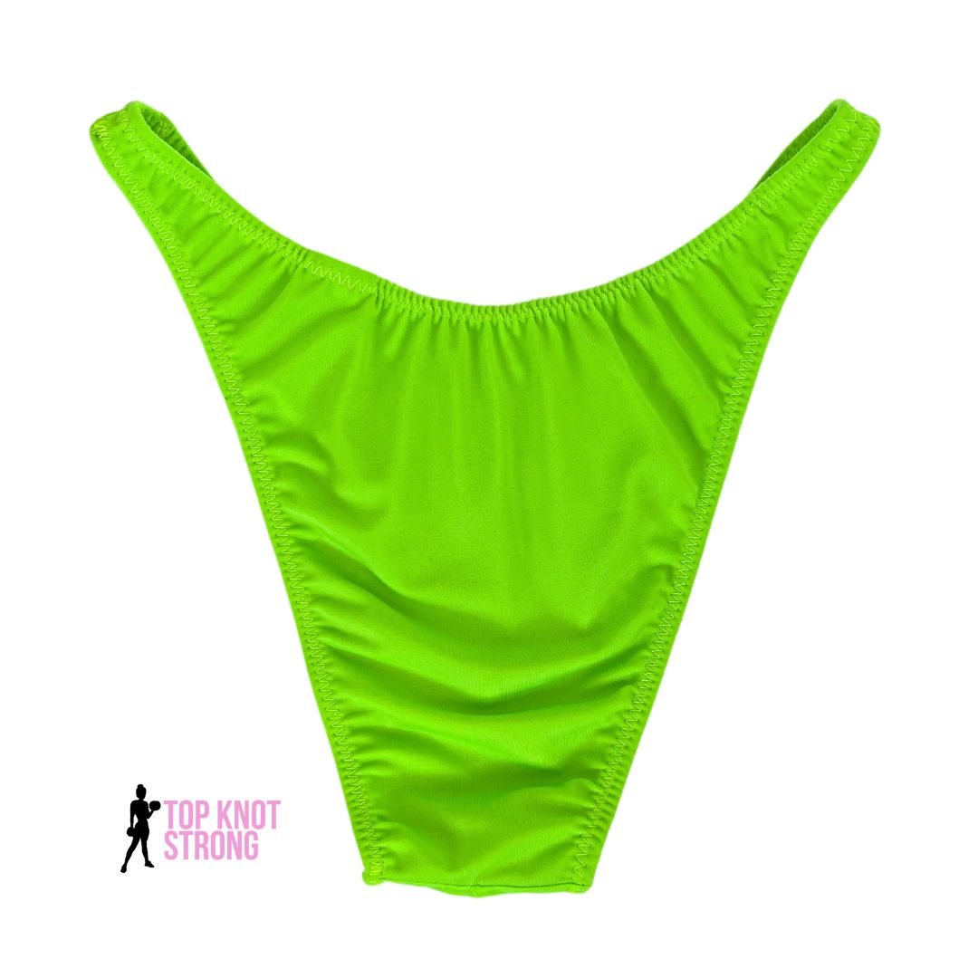 Neon Green Men's Bodybuilding Posing Trunks