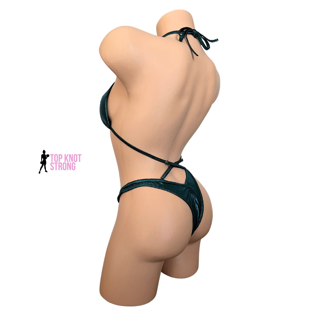 Peacock Teal Figure Physique Posing Practice Suit