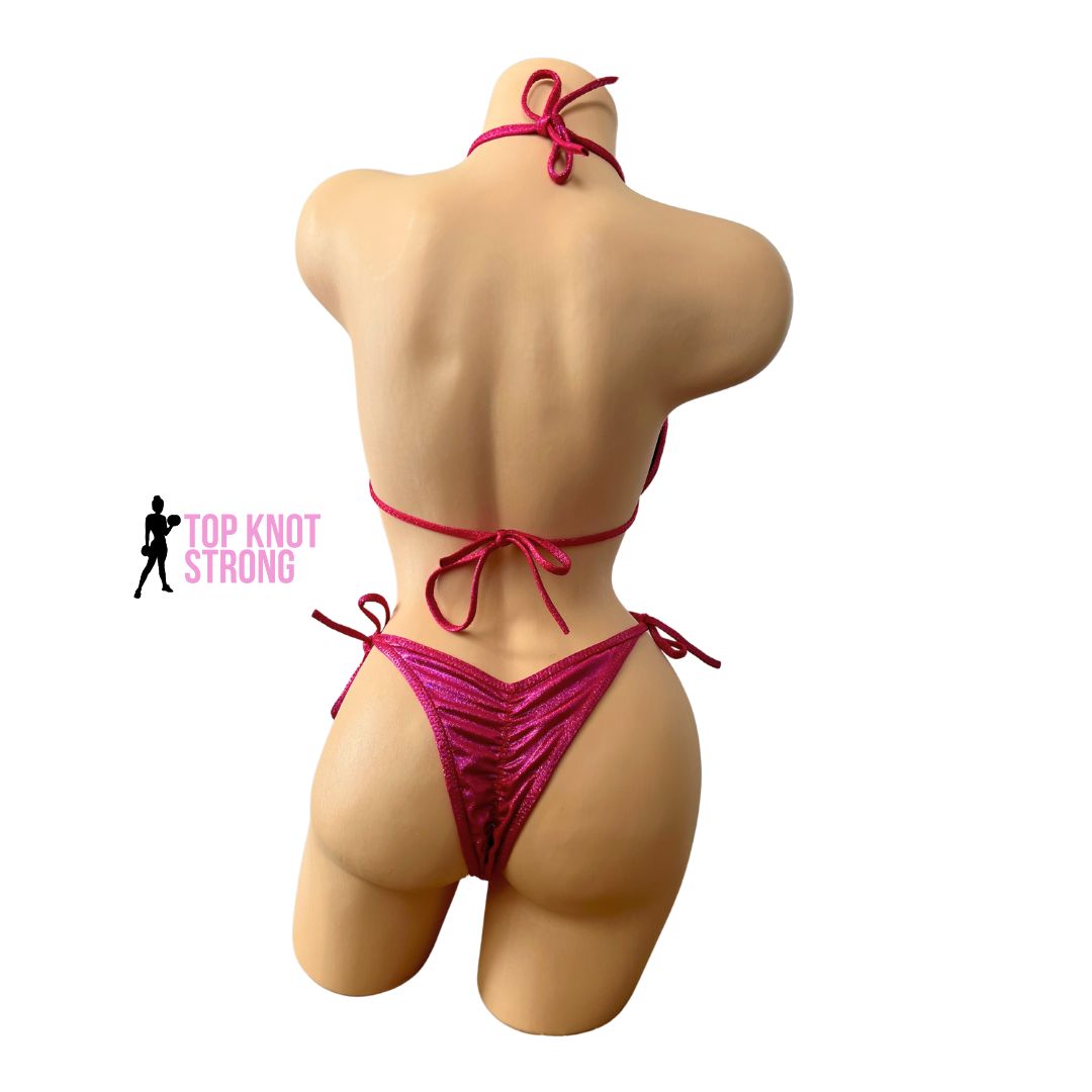 Raspberry Red Bikini Posing Practice Suit