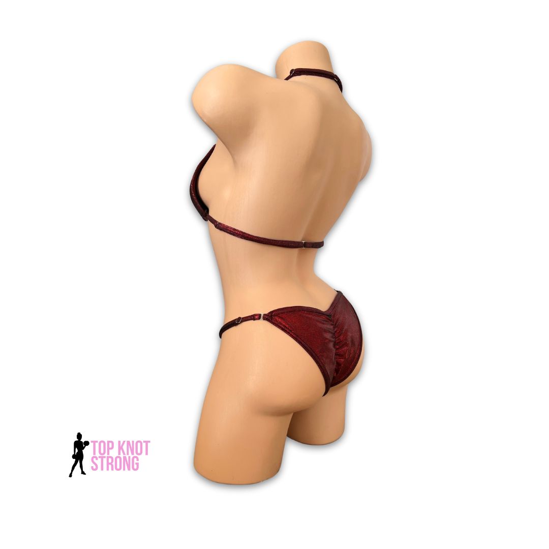 Cranberry Red Fit Model Bikini Competition Suit