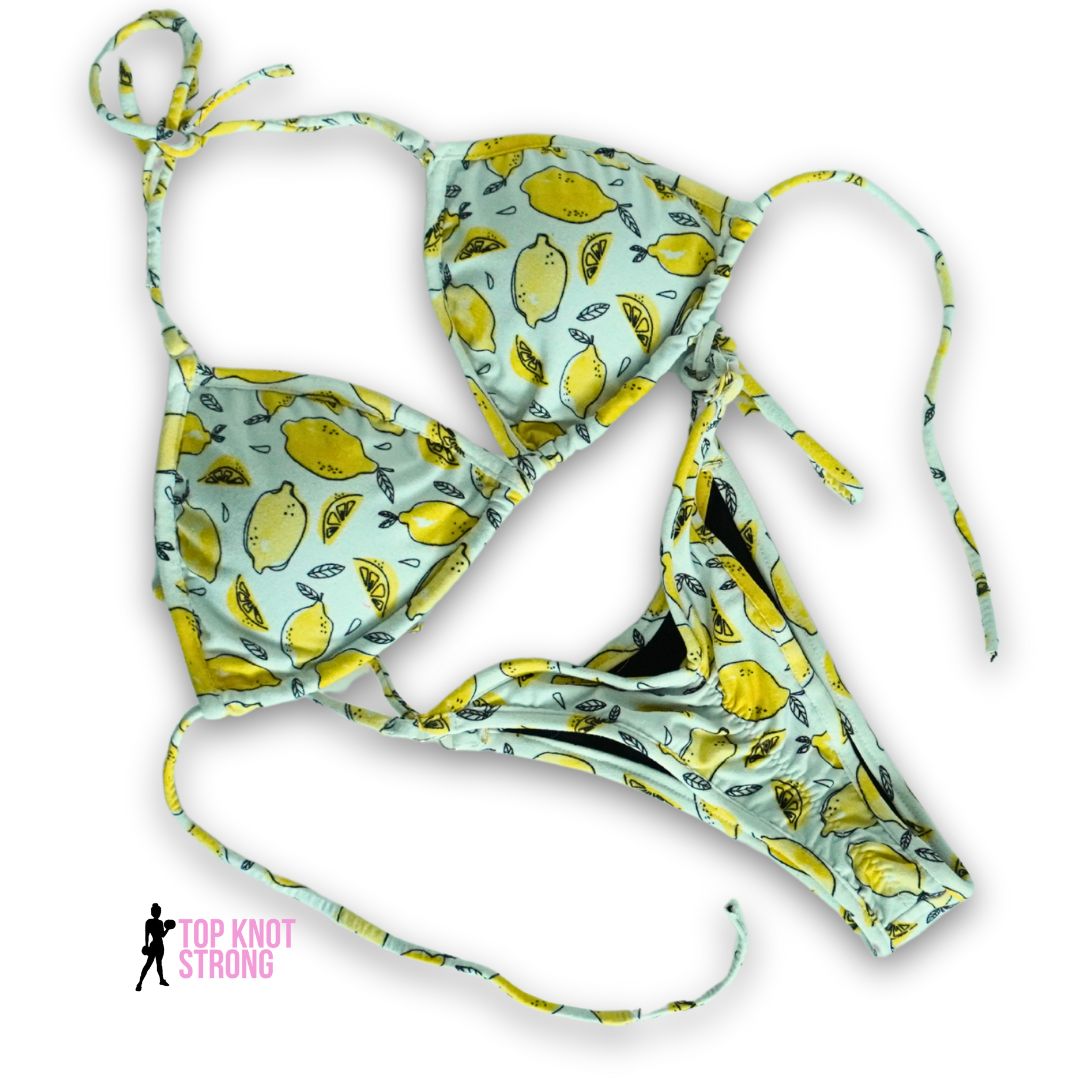 RTS: Lemon Print Wellness Practice Posing Suit | A/B cup | Extra Small Pro