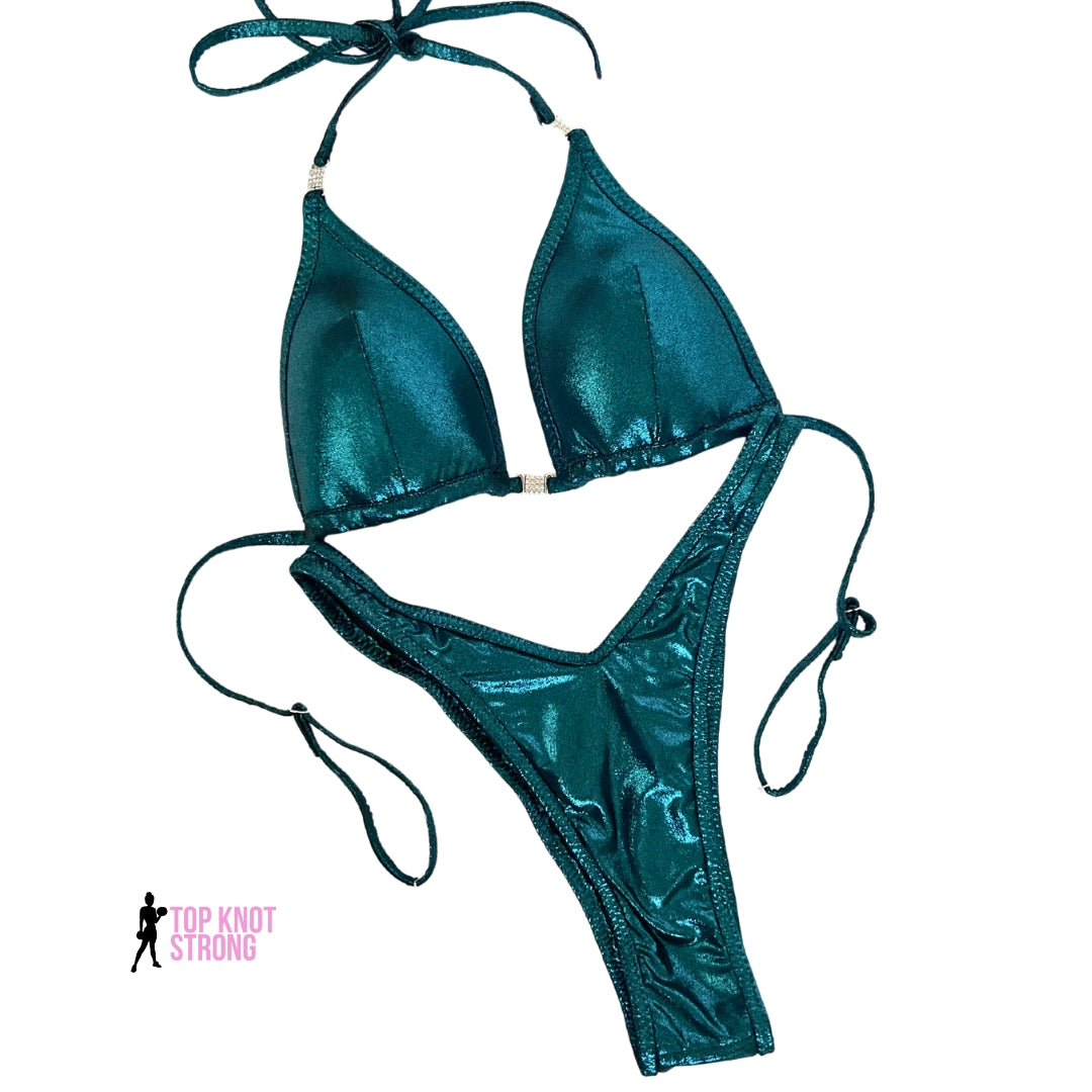 Peacock Teal Figure Physique Posing Practice Suit