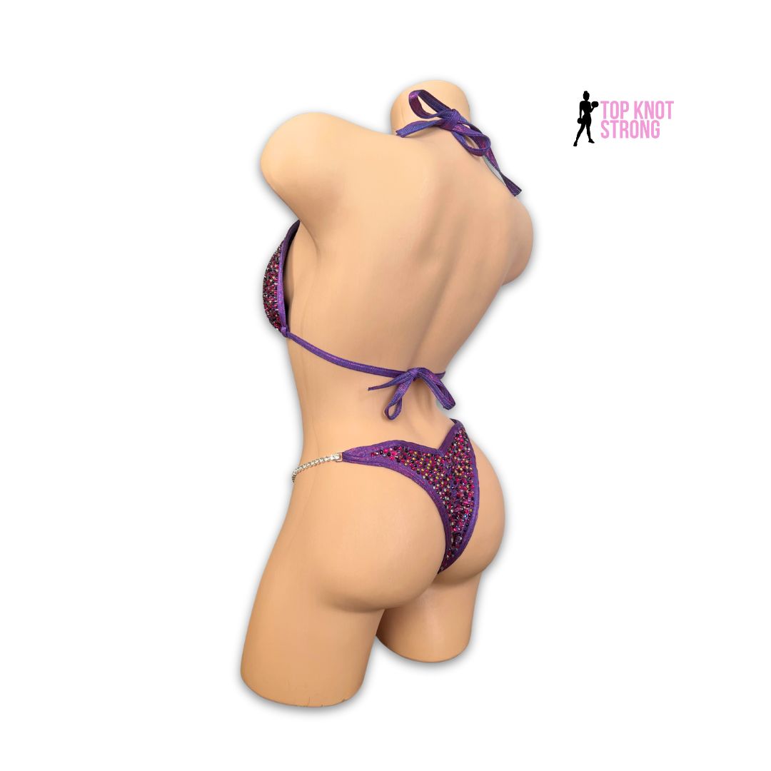 Jolene Plum Purple Crystal Bikini Competition Suit