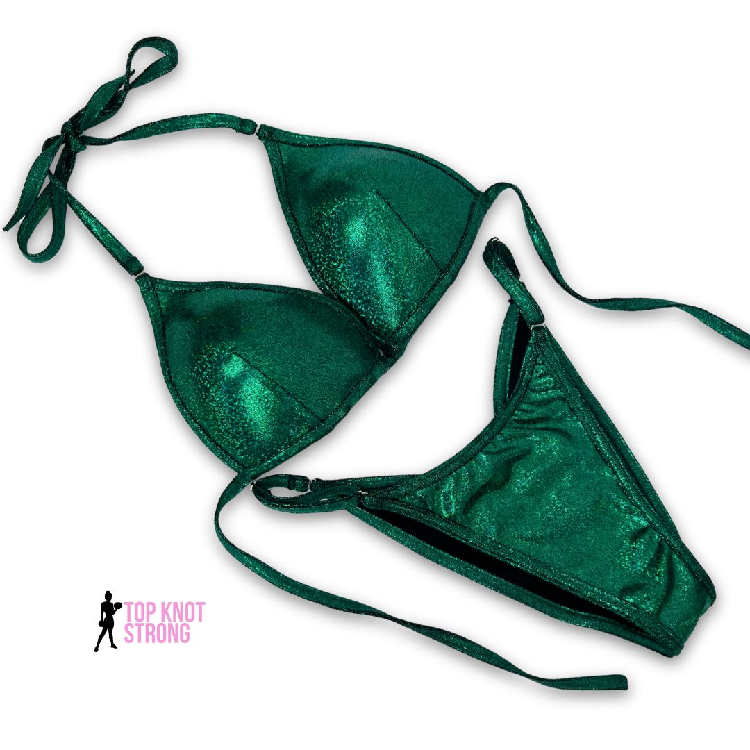 Emerald Green Fit Model Bikini Competition Suit