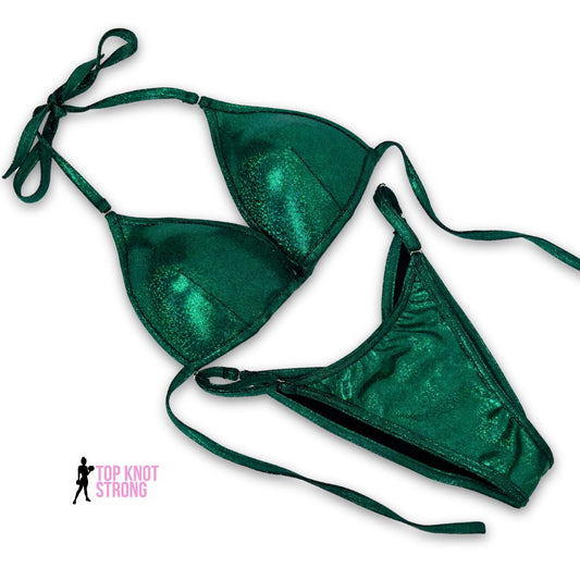 Emerald Green Fit Model Bikini Competition Suit