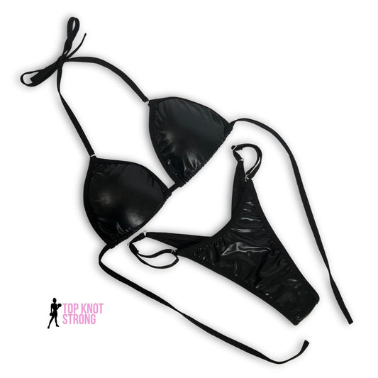 Wet Black Bikini Posing Practice Suit