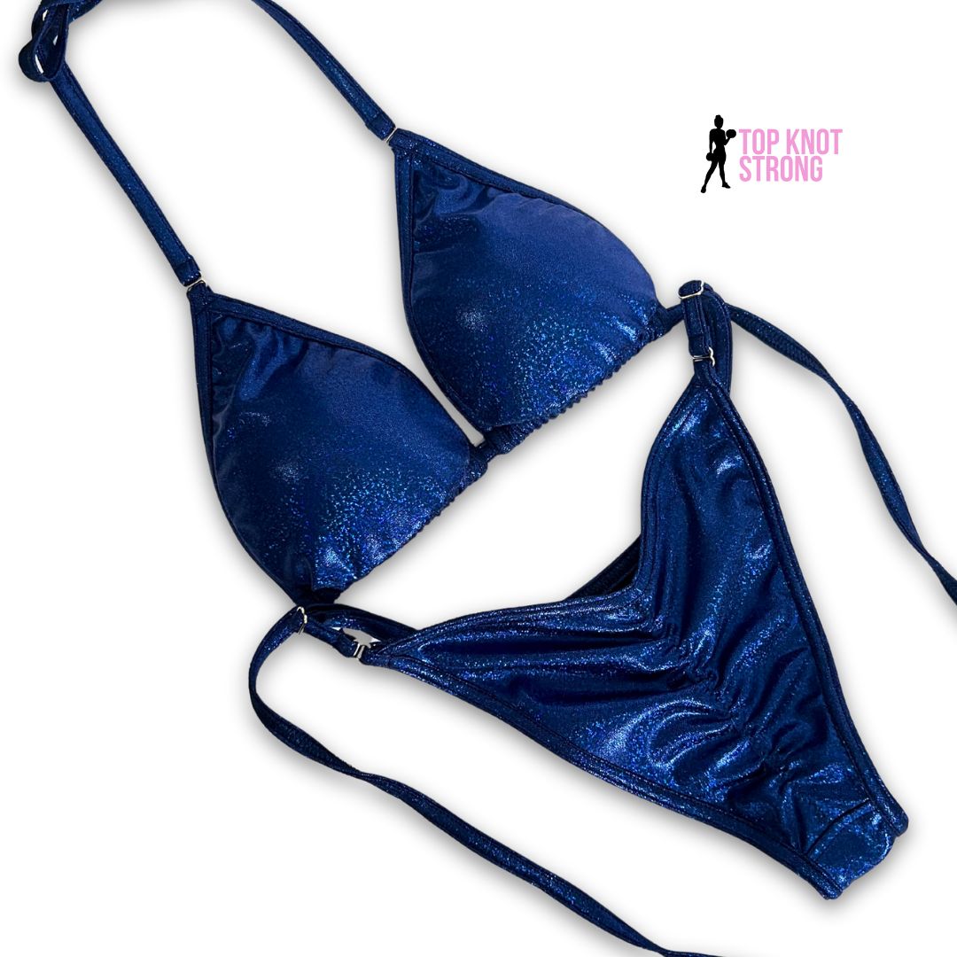 Navy Blue Fit Model Bikini Competition Suit