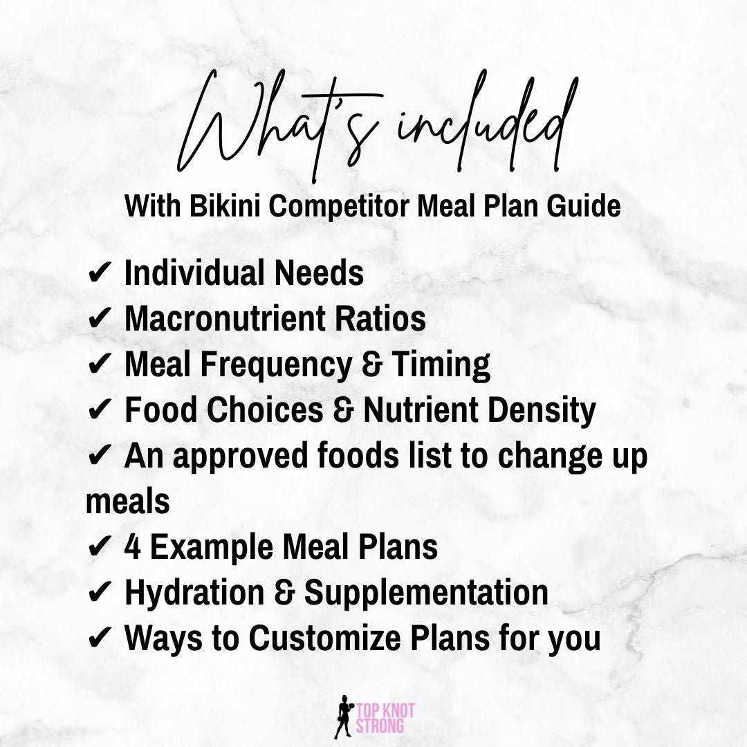 What's included in bikini competitor meal plan guide
