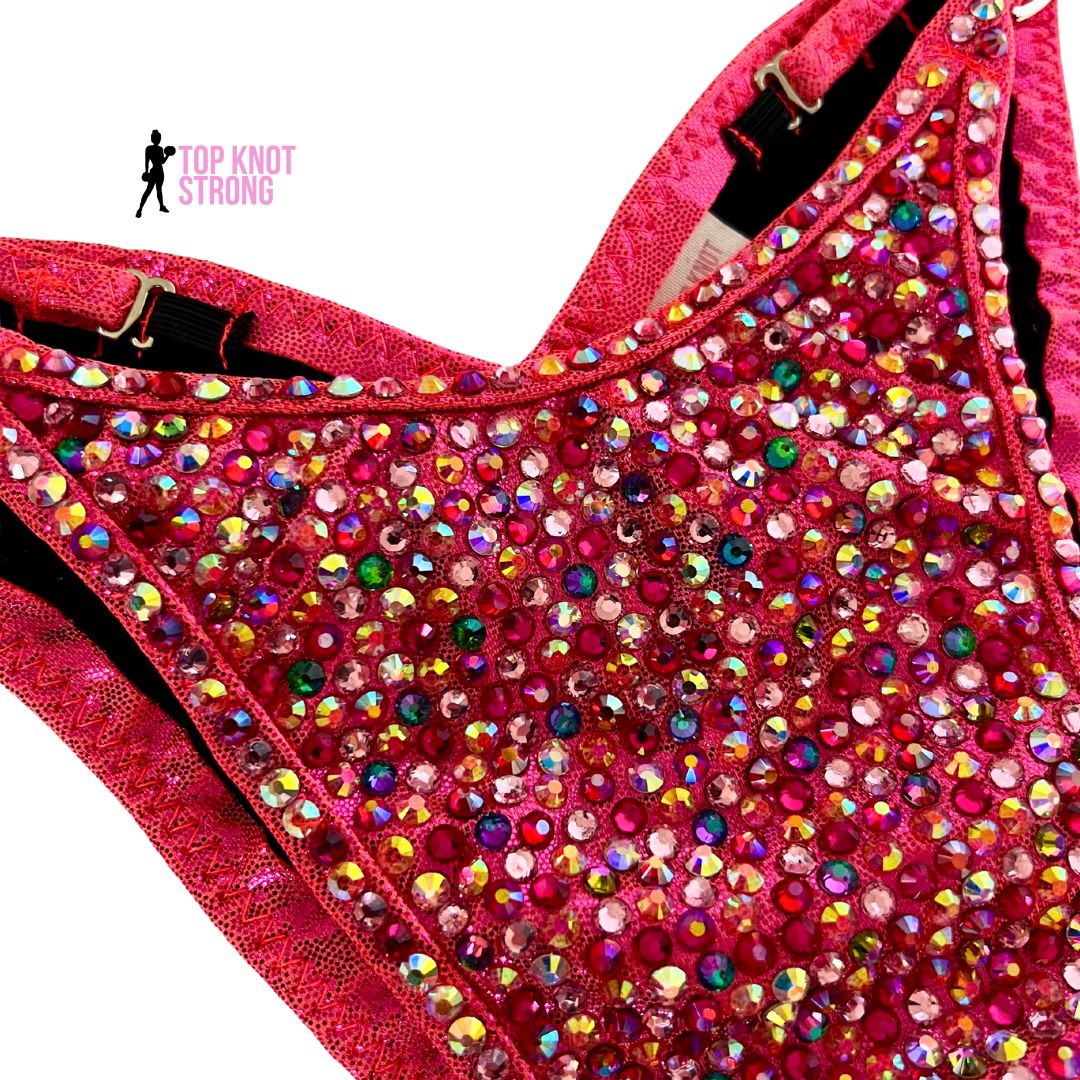 Coral Crush Crystal Bikini Competition Suit