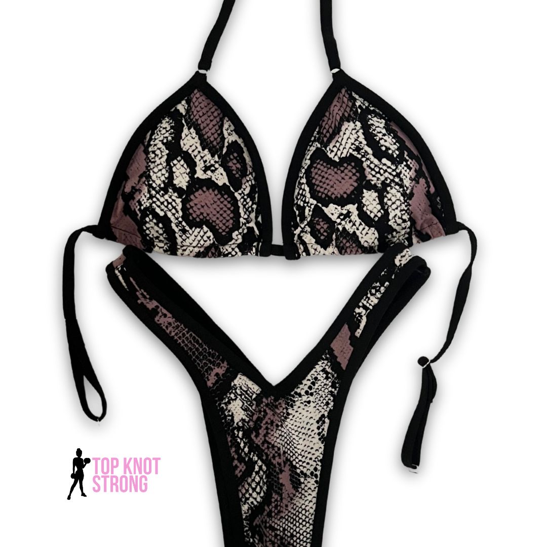 RTS: Mauve Snakeskin Figure Physique Posing Practice Suit | A/B Cup| Small Pro