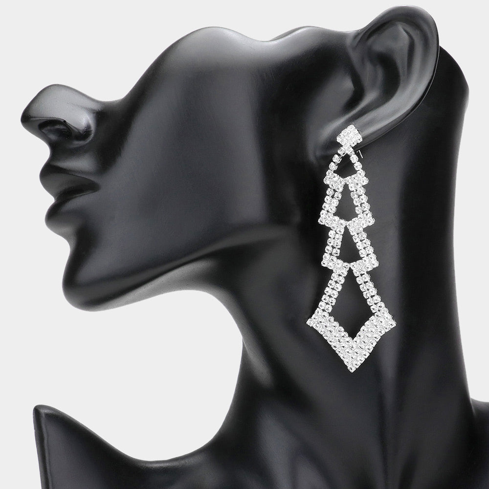 CZ Abstract Dangle Bikini Competition Earrings