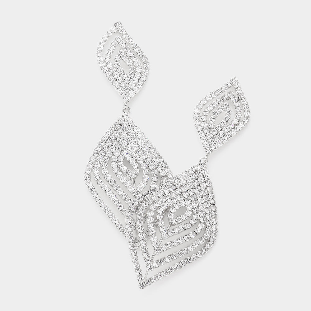 Double Petal Link Dangle Bikini Competition Earrings