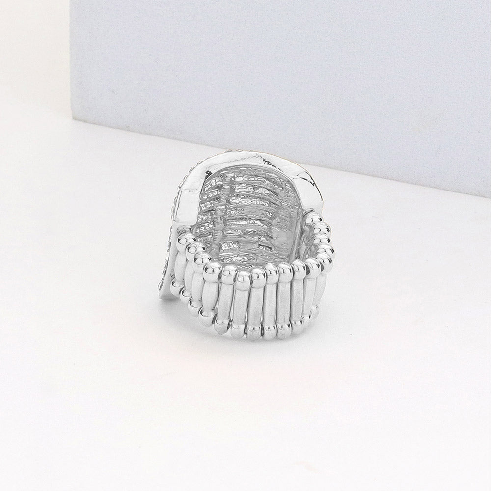 Rhinestone Multi Row Stretch Bikini Competition Ring