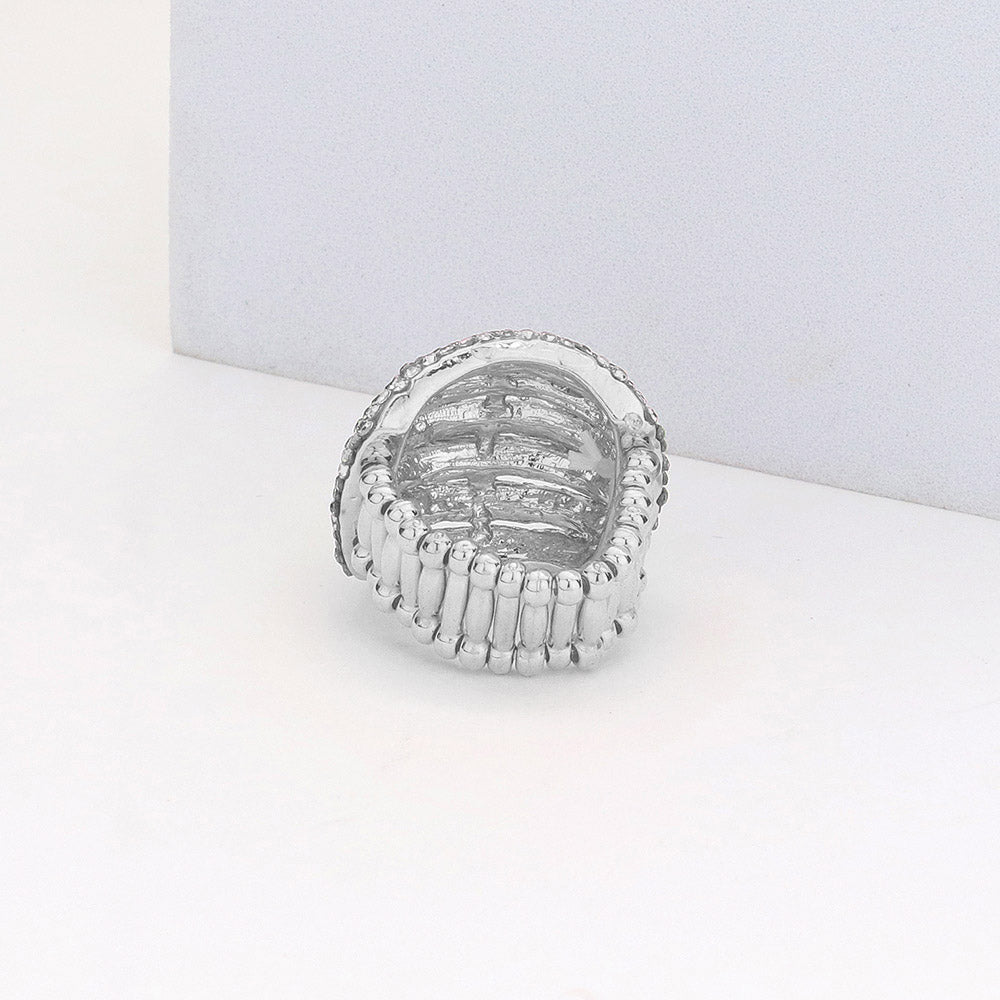 Crystal Rhinestone Dome Stretch Bikini Competition Ring