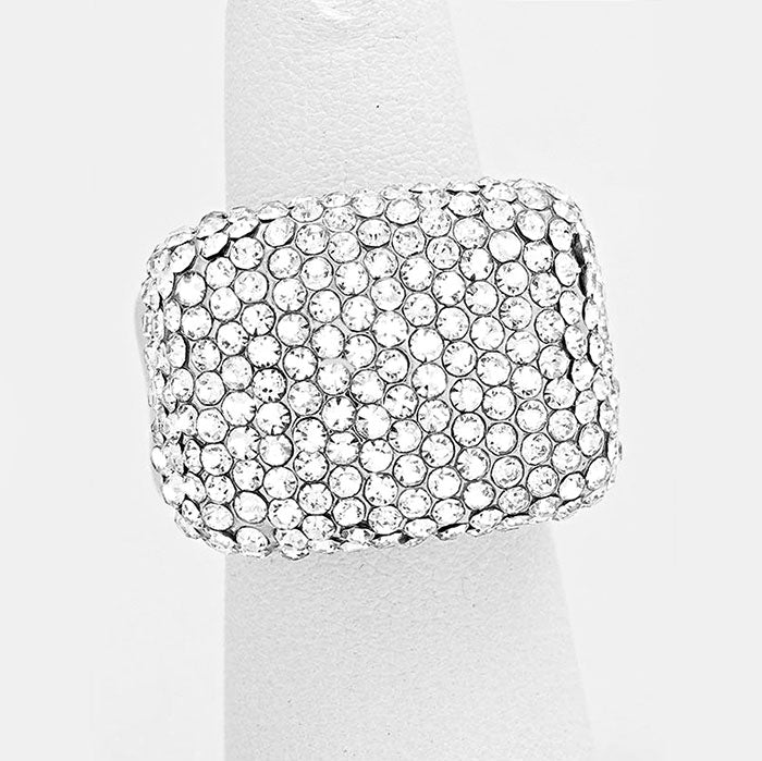 Rhinestone Pave Stretch Bikini Competition Ring