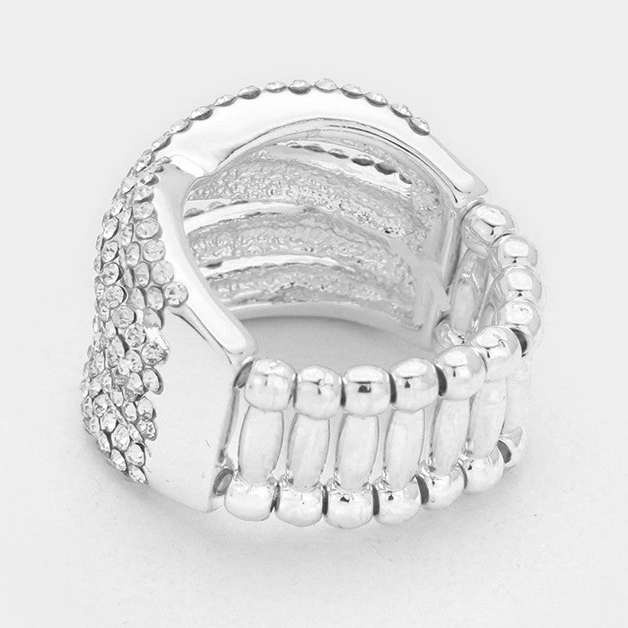 Twisted Rhinestone Stretch Bikini Competition Ring