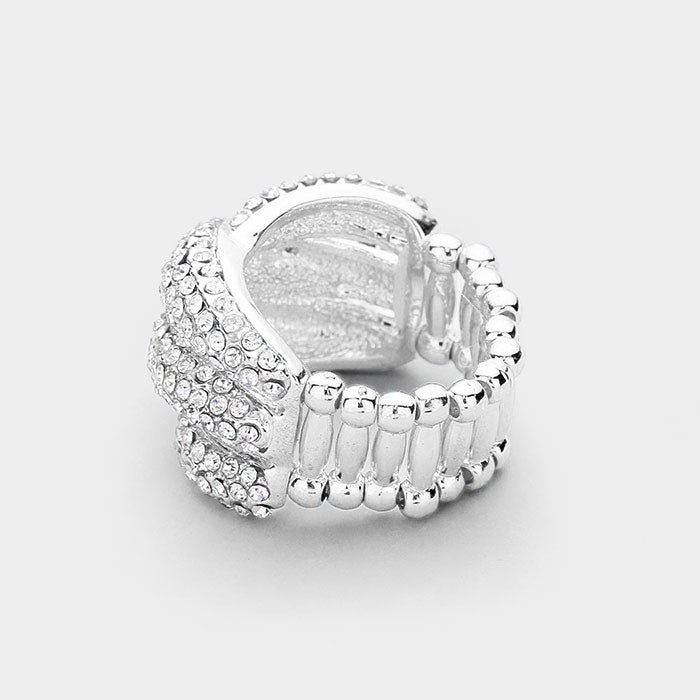 Crisscross Crystal Stretch Bikini Competition Ring