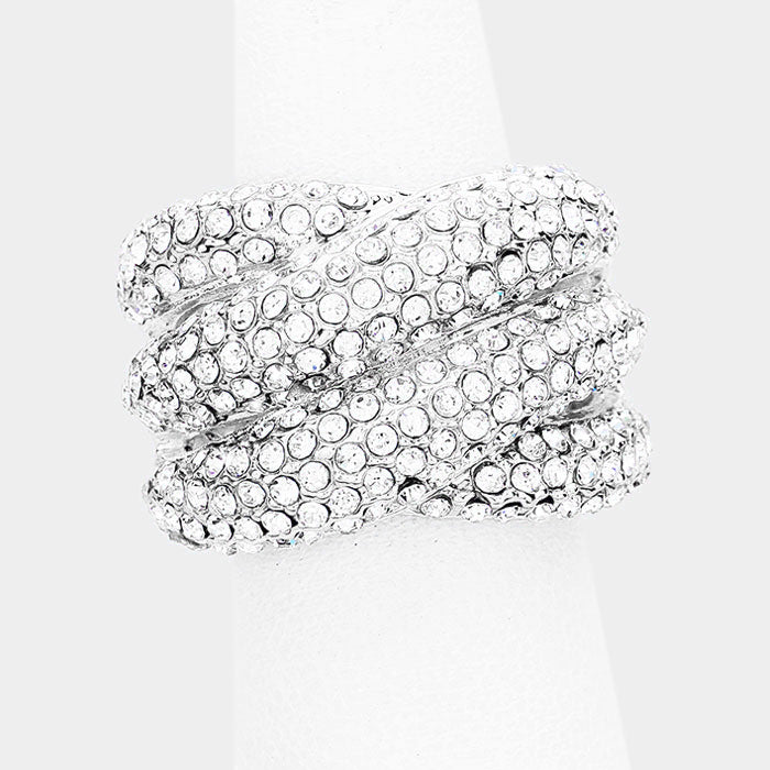 Crisscross Crystal Stretch Bikini Competition Ring