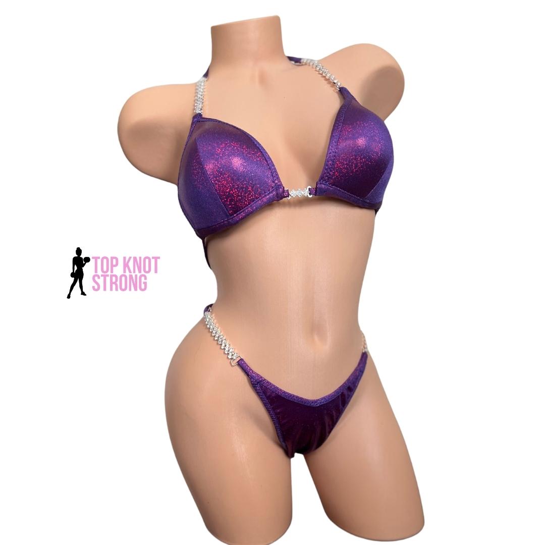 Plum Raspberry Figure Physique Bodybuilding Competition Suit