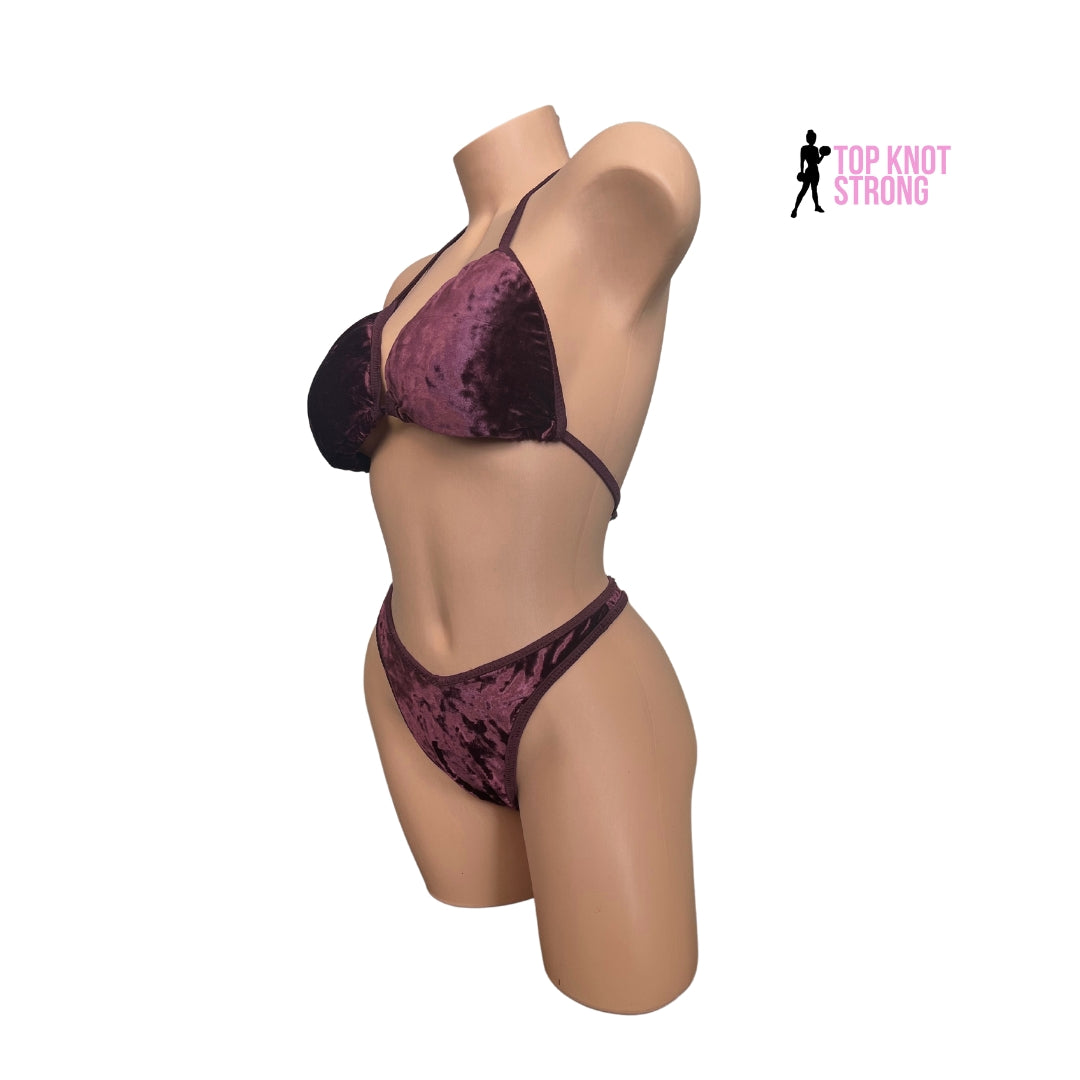 Fig Velvet Maroon Figure Physique Practice Posing Suit