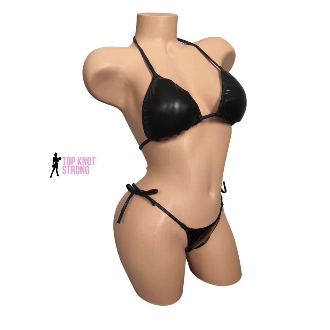 Wet Black Bikini Posing Practice Suit